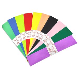 Papel crepé Arte & Stillo® x10 - rosado, salmón, verde lima, mint, lila, amarillo, rojo, verde, azul, marrón - 50x100cm