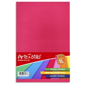 Goma eva Arte & Stillo® x5 - verde, azul, blanco, amarillo, rojo - 40x60x0.18cm