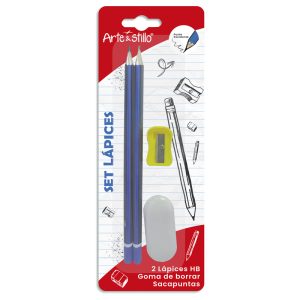 Lápiz de escribir Arte & Stillo® x2 con sacapuntas y goma de borrar - 8.9x23.9cm