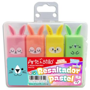Resaltador pastel mini Arte & Stillo® x4 - 7x8.5cm