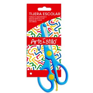 Tijera infantil Arte & Stillo® con rebote - rojo, azul - 13.5x5cm