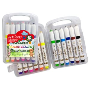 Marcador acuarelable con sello Arte & Stillo® x12 - 15x10.5x3cm