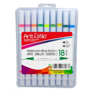 Marcador doble punta Arte & Stillo® x18 - 16x12.5x2.8cm