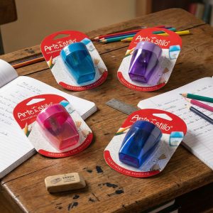 Alternative view of Sacapuntas  Arte & Stillo® - violeta, celeste, rojo, verde- 12.5x8.4cm